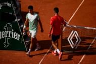 Carlos Alcaraz and Novak Djokovic at 2023 French Open